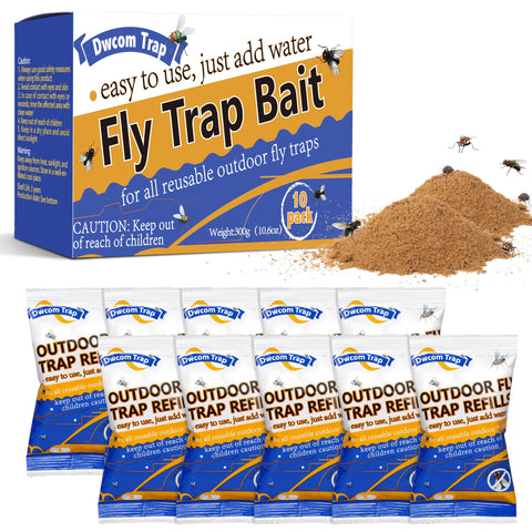 Dwcom Trap fly bait refill packet ready-to-use for quick outdoor trap setup and targeting flies