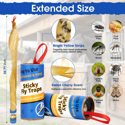 Dwcom Trap fly strips 28inch spread capture more flies in busy kitchens.