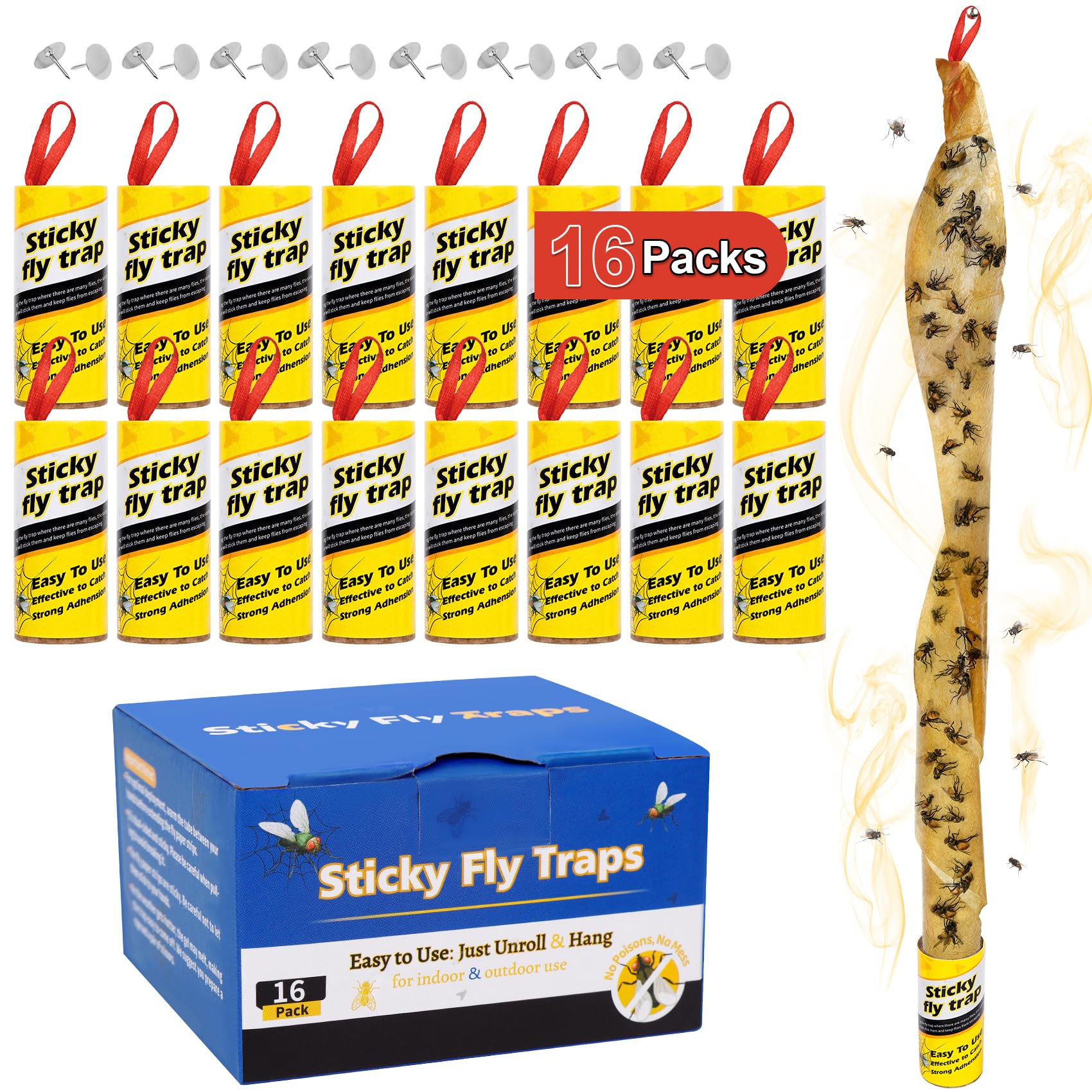 Dwcom Trap 16-pack fruit fly traps for indoor and outdoor use capture flies safely