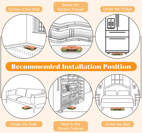 Dwcom Trap multi-scene setup suits corners, under appliances, and tight gaps.