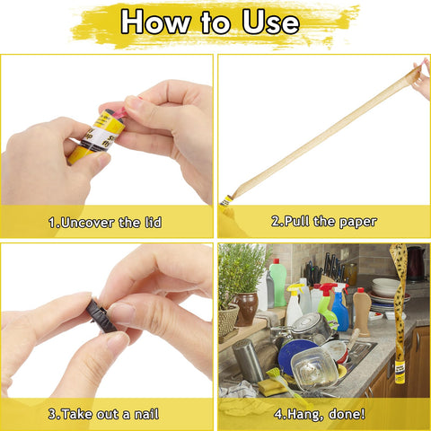 Dwcom Trap sticky glue on waterproof paper captures flies on contact.