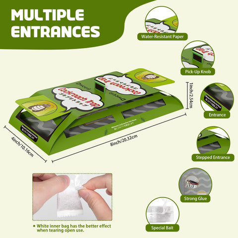 Dwcom Trap upgrade multi-entry design captures roaches from multiple directions