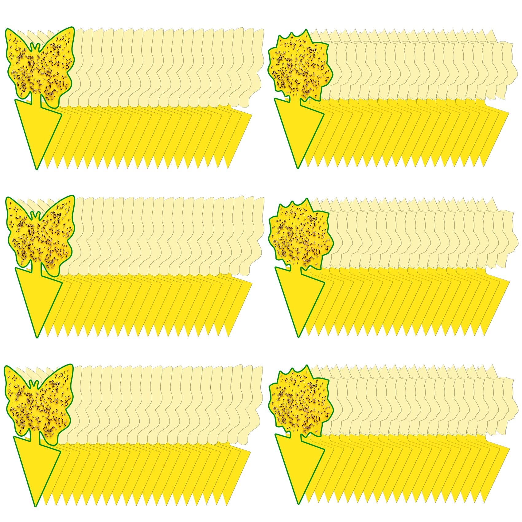 Dwcom Trap 120-pack yellow sticky traps attract gnats with strong adhesive.