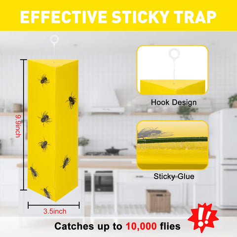 Dwcom Trap sticky fly trap hung vertically in kitchens or patios.
