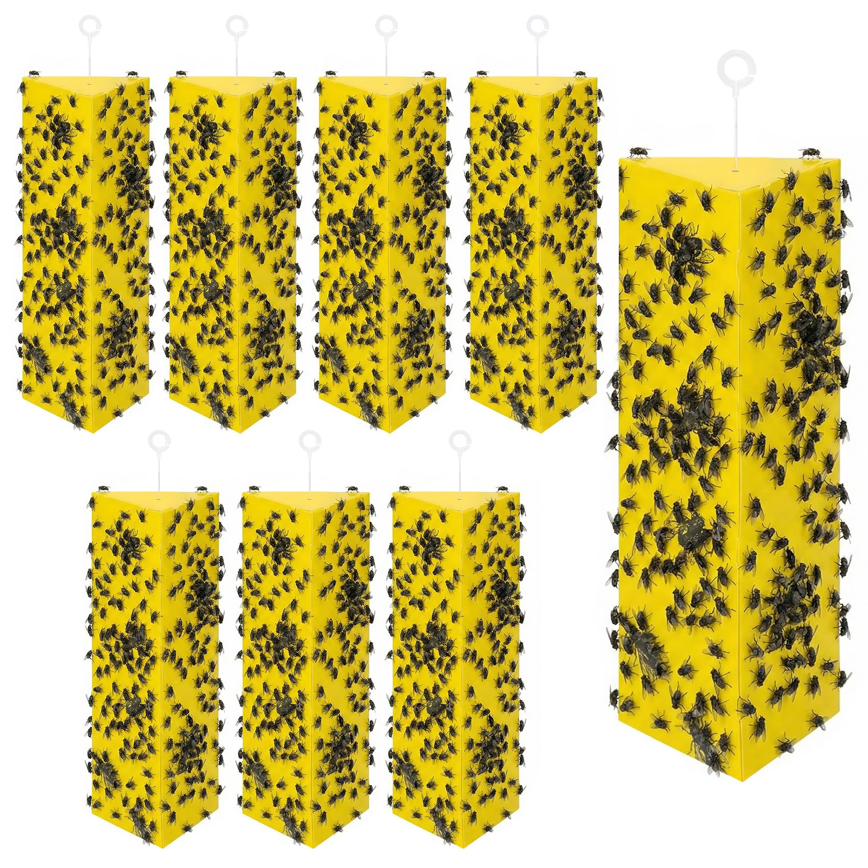 Dwcom Trap 8-pack sticky fly traps in packaging, ready for quick indoor and outdoor setup.