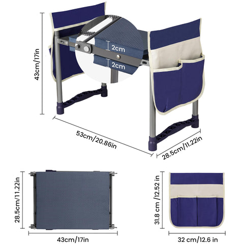 DwelSpire kneeler-seat in use showing dual functionality.