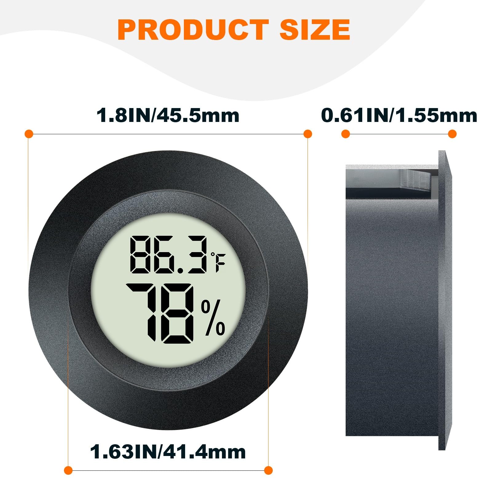 DWEPTU digital hygrometer LCD screen for quick temperature and humidity checks.
