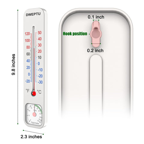 DWEPTU mechanical thermometer-hygrometer for patios shows temperature and humidity at a glance.
