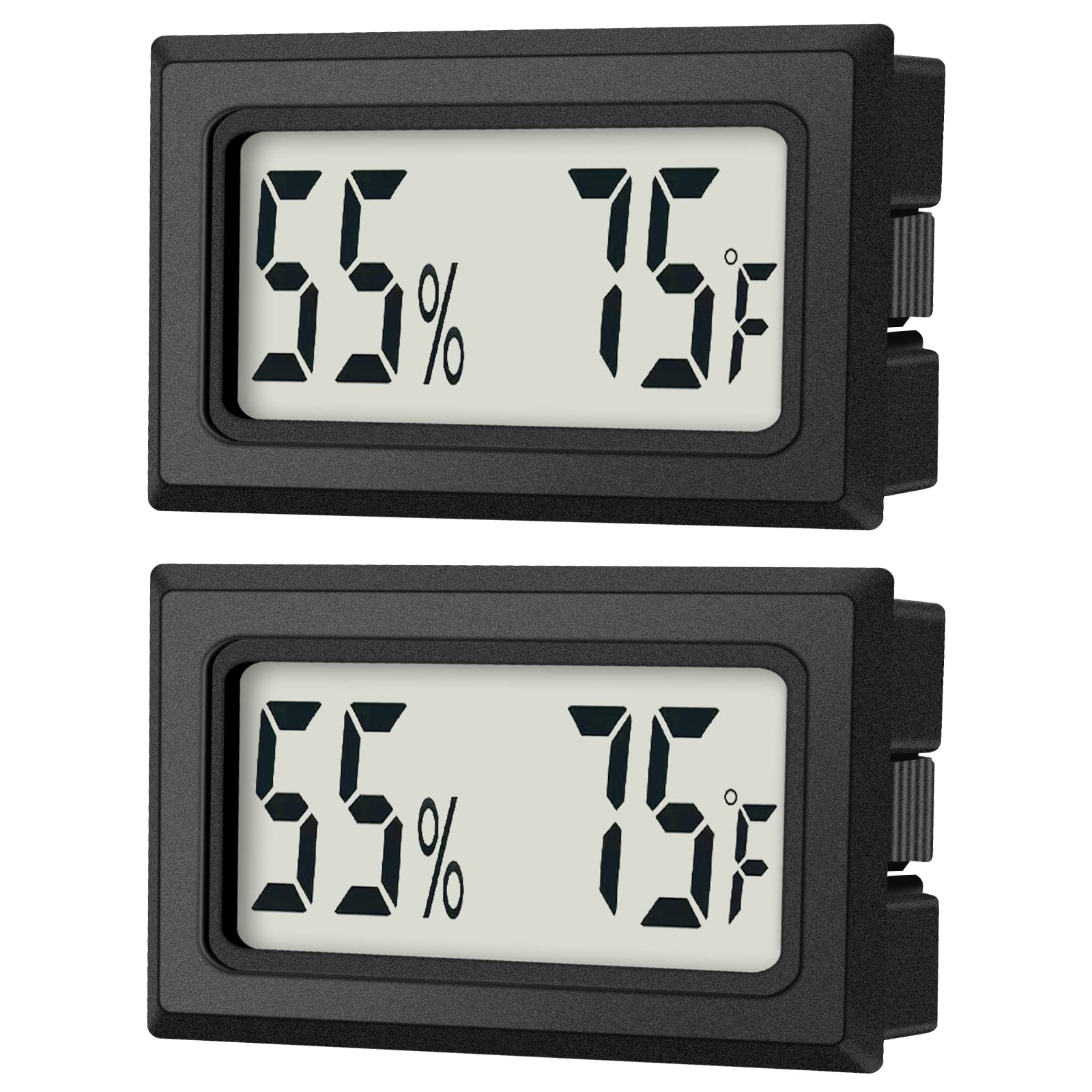 DWEPTU mini digital thermometer hygrometer display shows precise temperature and humidity readings.