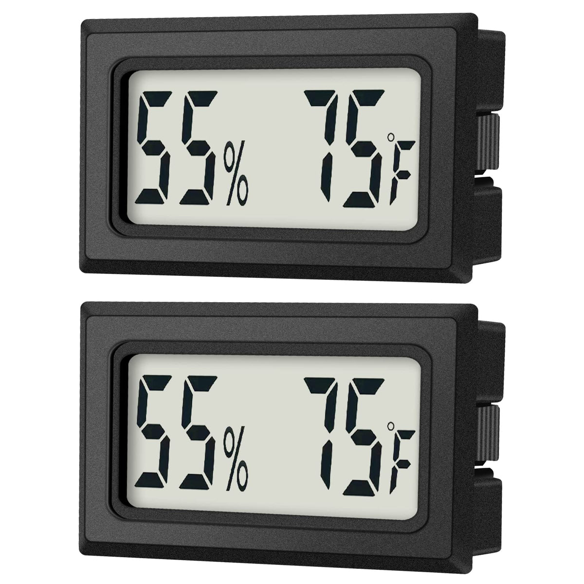 DWEPTU mini digital thermometer hygrometer display shows precise temperature and humidity readings.