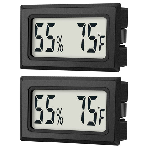 DWEPTU mini digital thermometer hygrometer display shows precise temperature and humidity readings.