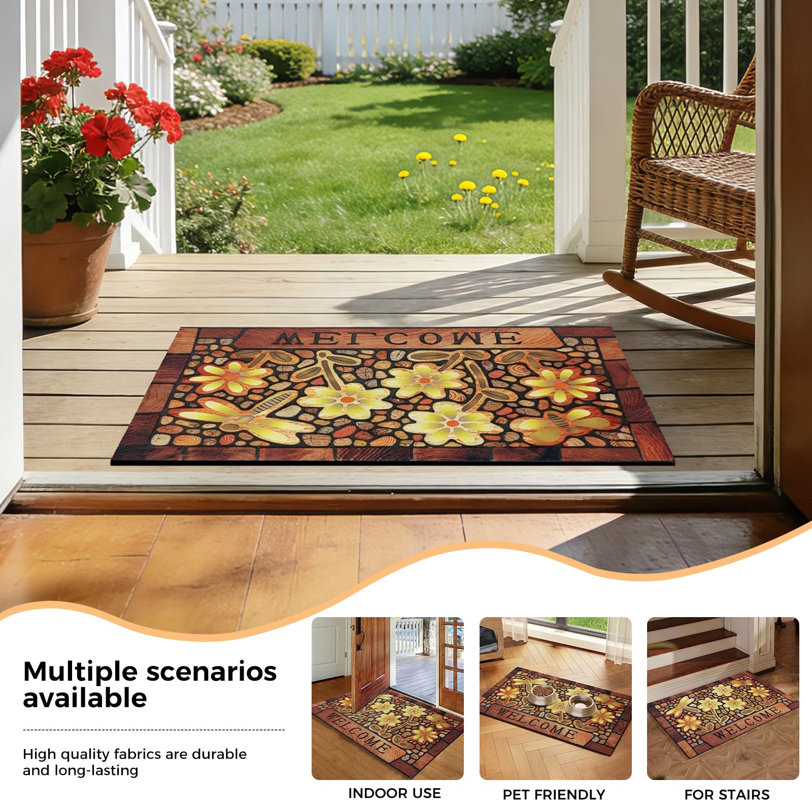 DWKKX low-profile mat fits under most doors for easy passage.