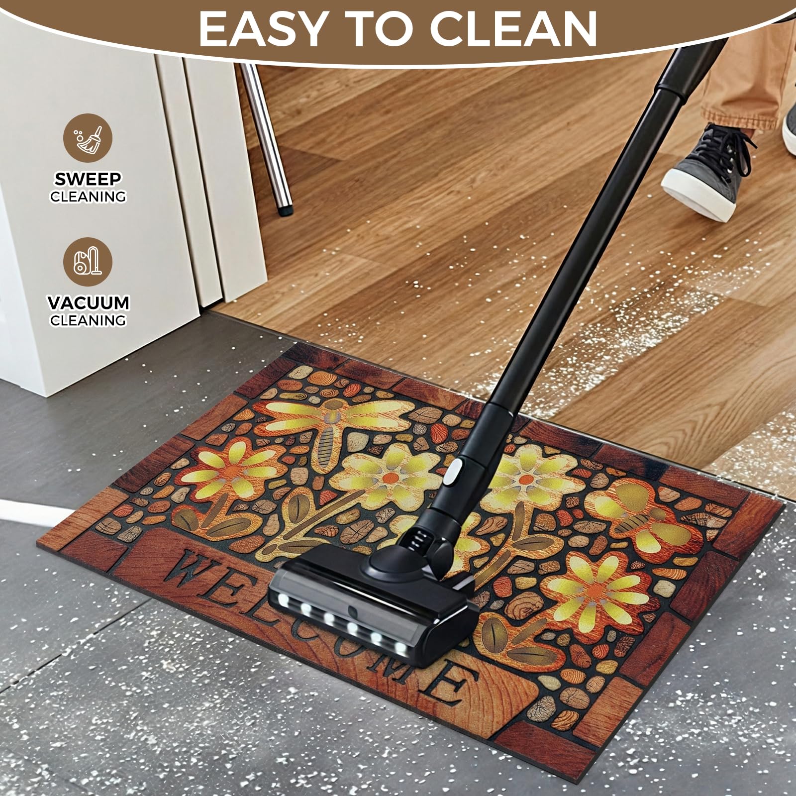 DWKKX heavy-duty outdoor mat withstands sun wind and moisture.