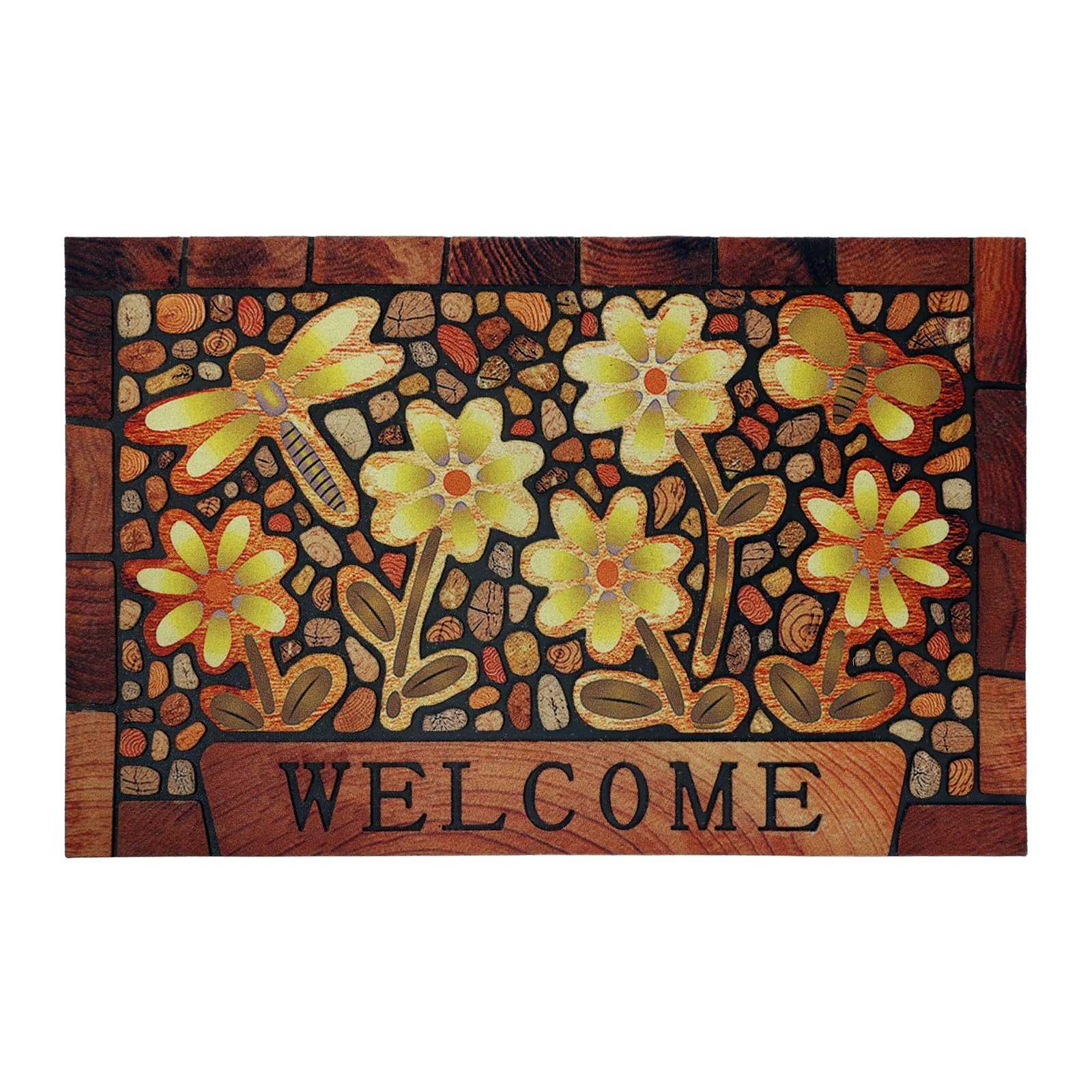 DWKKX durable welcome door mat with non-slip rubber backing for safety at entry.