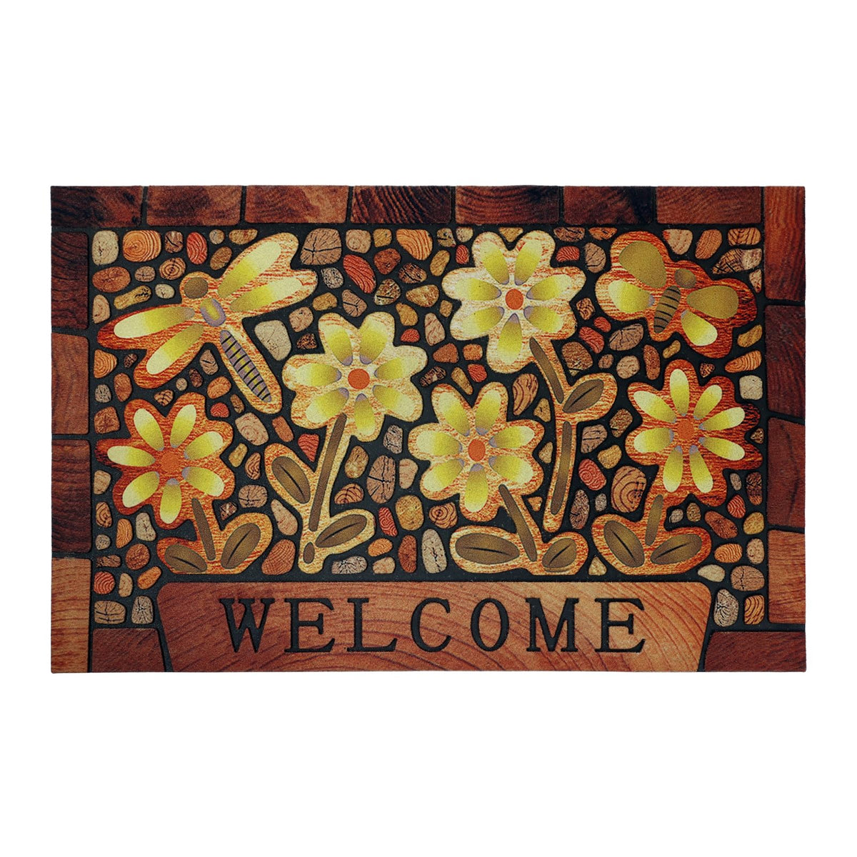 DWKKX durable welcome door mat with non-slip rubber backing for safety at entry.