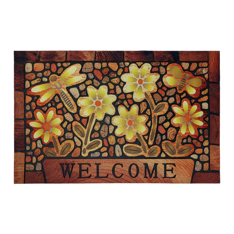 DWKKX durable welcome door mat with non-slip rubber backing for safety at entry.