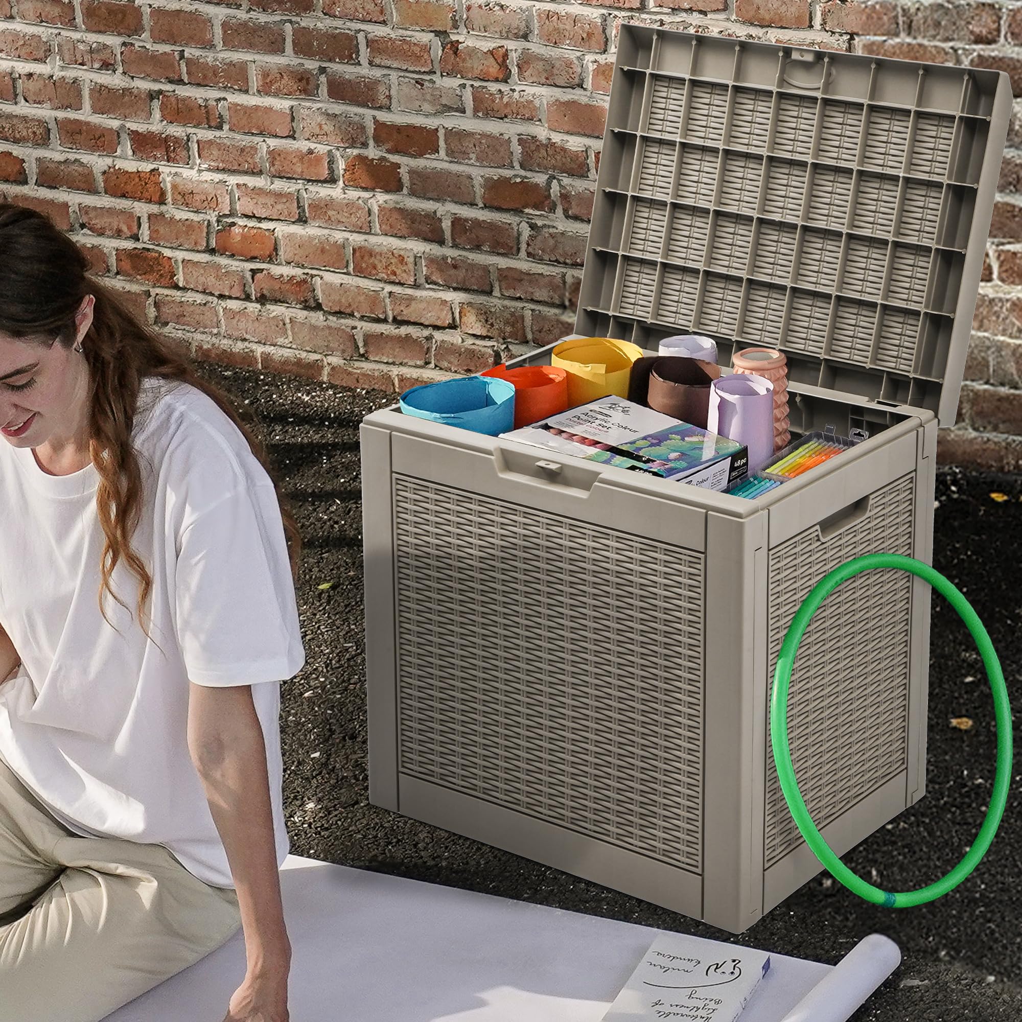 DWVO multipurpose box doubles as bench or table.