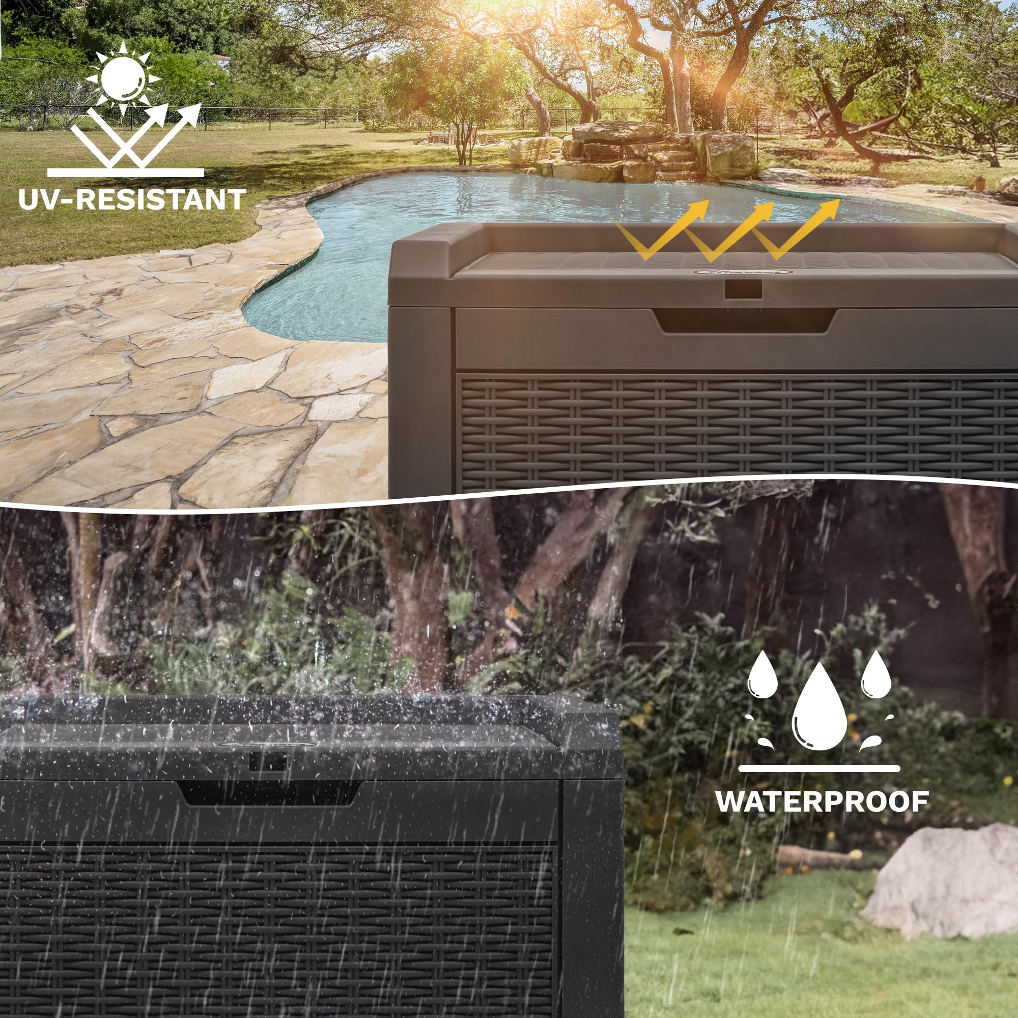 DWVO storage box with ergonomic side handles for easy transport.