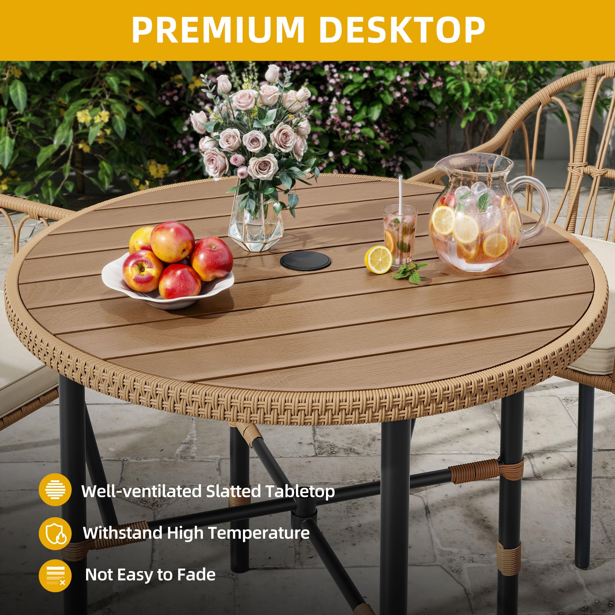DWVO adjustable feet level the table on uneven ground