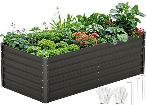 DWVO raised garden bed 6x3x2ft offers spacious growing area for vegetables and flowers.