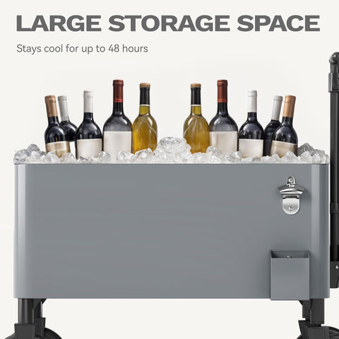 DWVO wheeled cooler features a drain plug for quick cleanup after gatherings