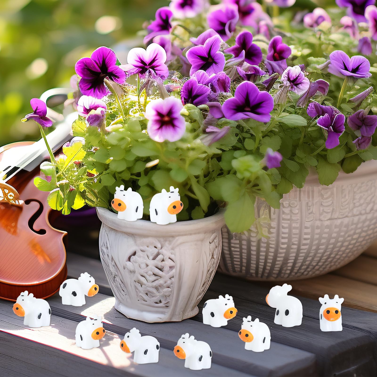 DWWPOO cows for diorama and dollhouse scenes enhance miniature storytelling.