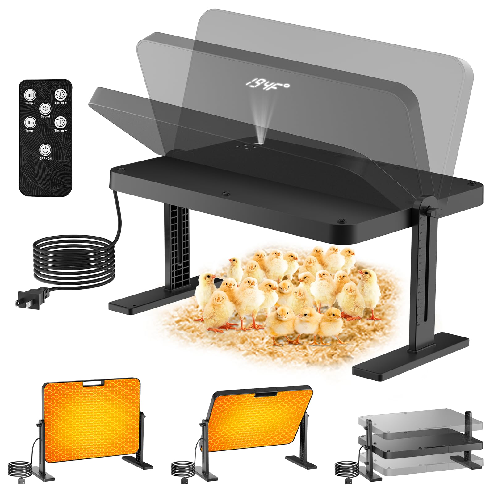 DXHAOSTET chicken brooder plate with large heating surface for up to 30 chicks.