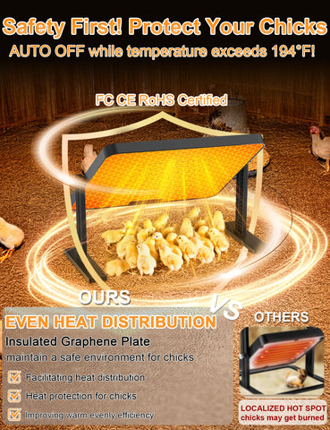 DXHAOSTET adjustable height and 360° angle to follow growing chicks.