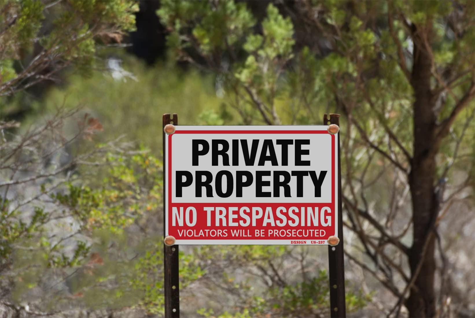 DXSIGN four-pack private property signs for multiple outdoor locations