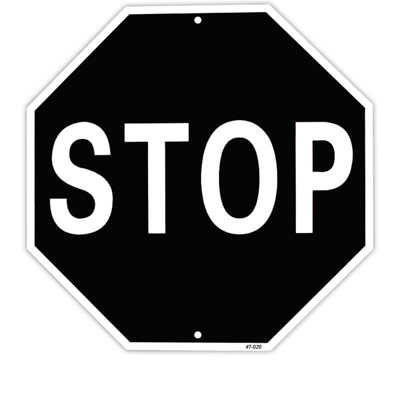 DXSIGN Classic Black STOP sign wall decor 12in for indoor or outdoor display