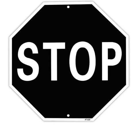 DXSIGN Classic Black STOP sign wall decor 12in for indoor or outdoor display