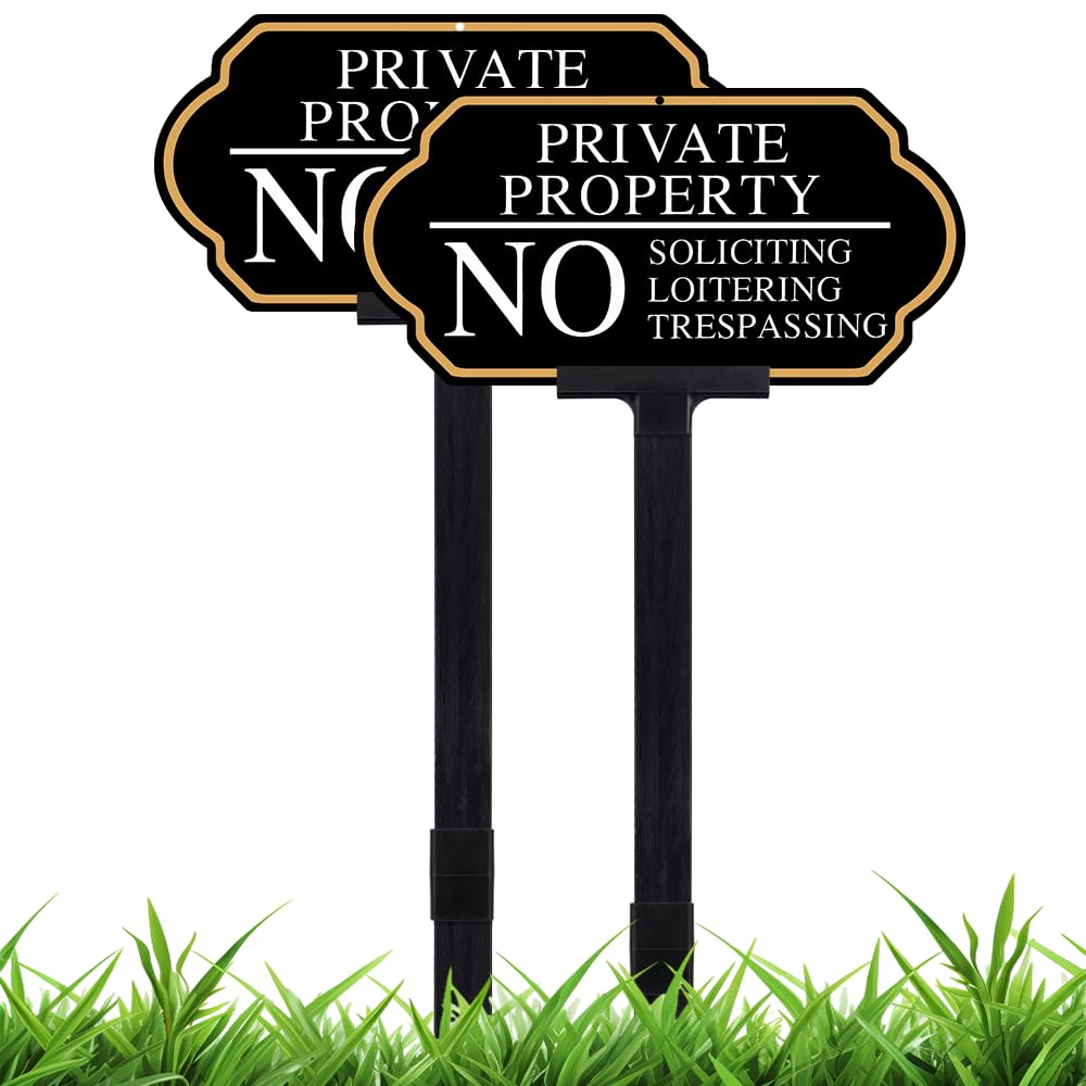 DXSIGN no-soliciting sign in elegant black helps privacy in driveways.