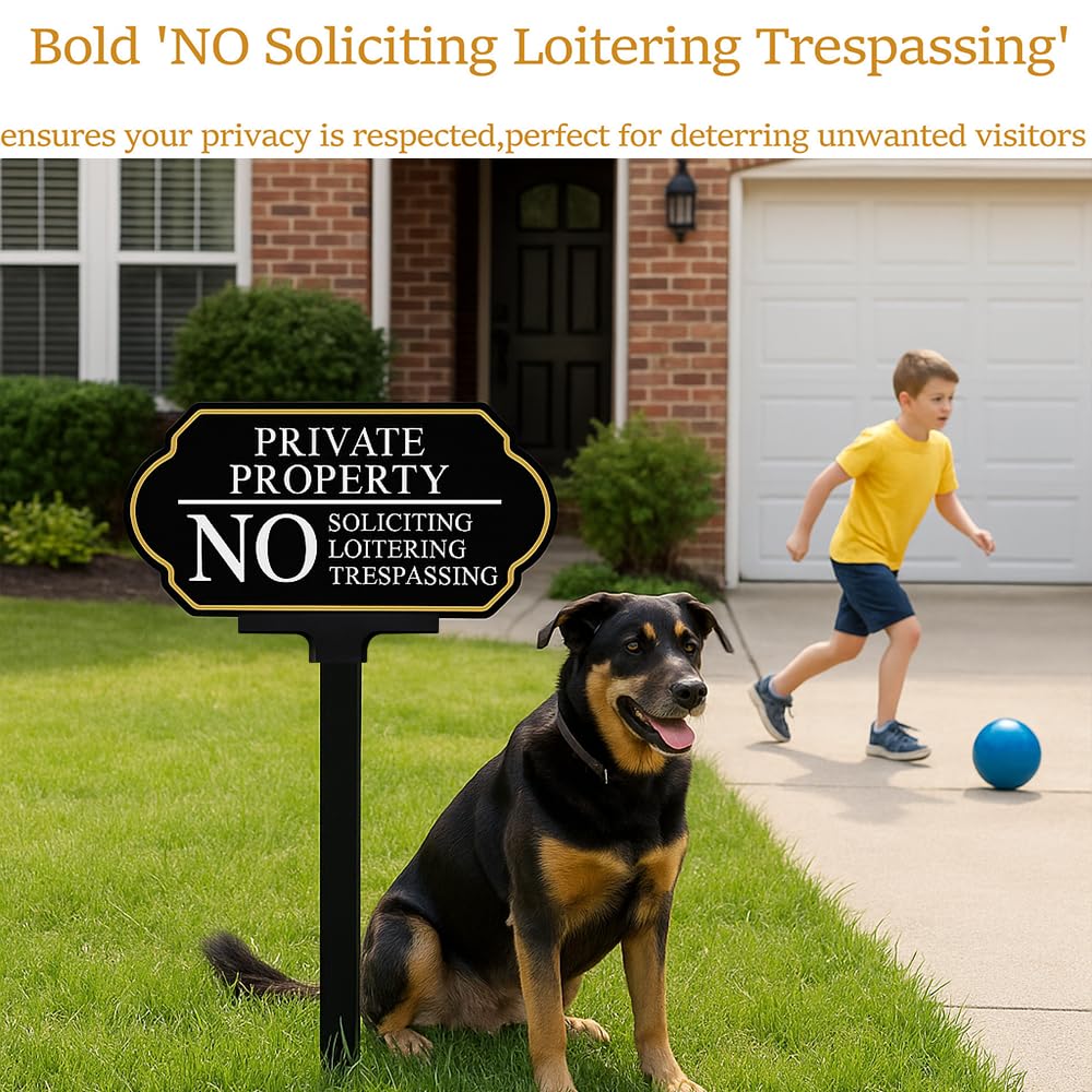 DXSIGN no soliciting sign placed at the front door to deter unsolicited visits.