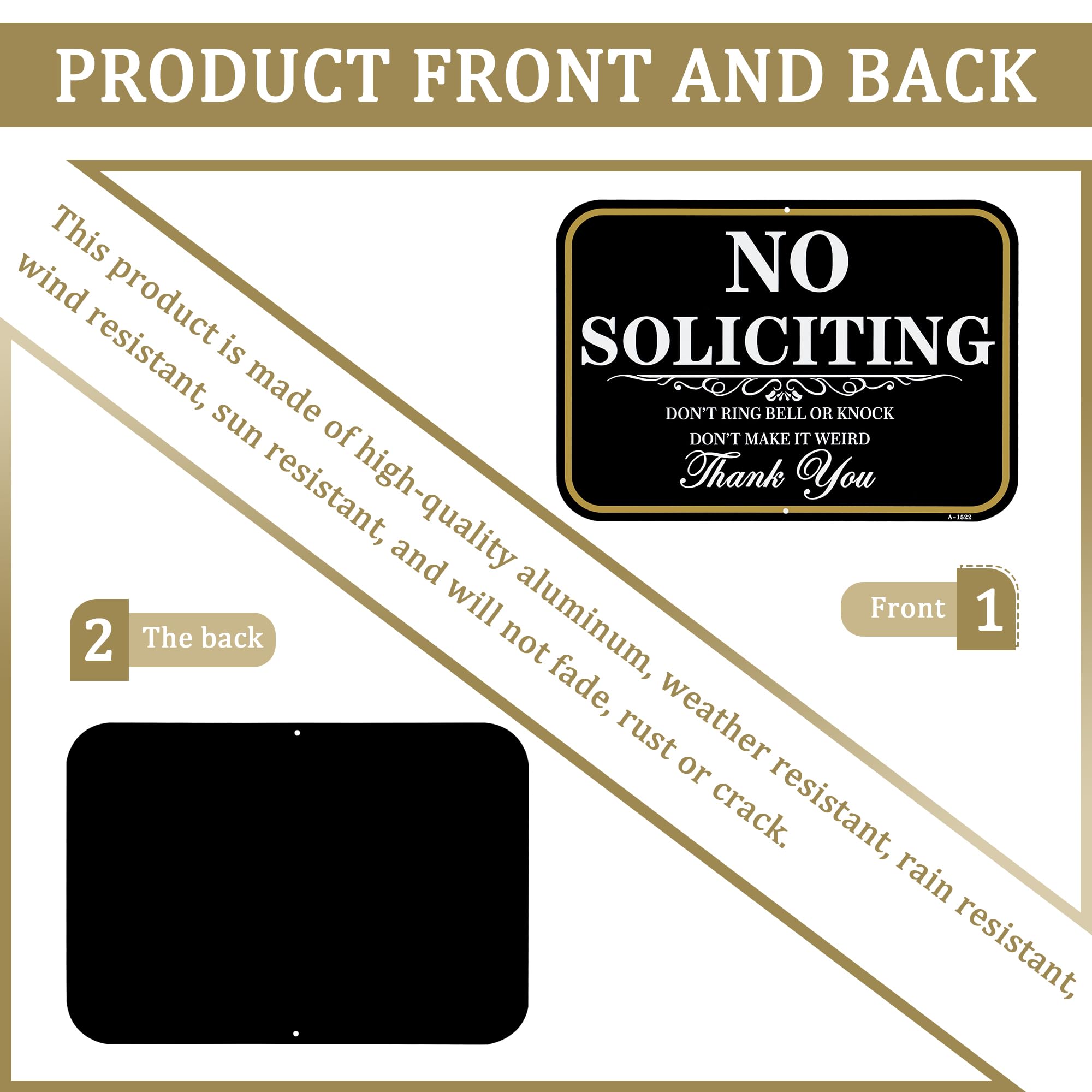 DXSIGN No Soliciting sign height adjustable up to 37 inches.
