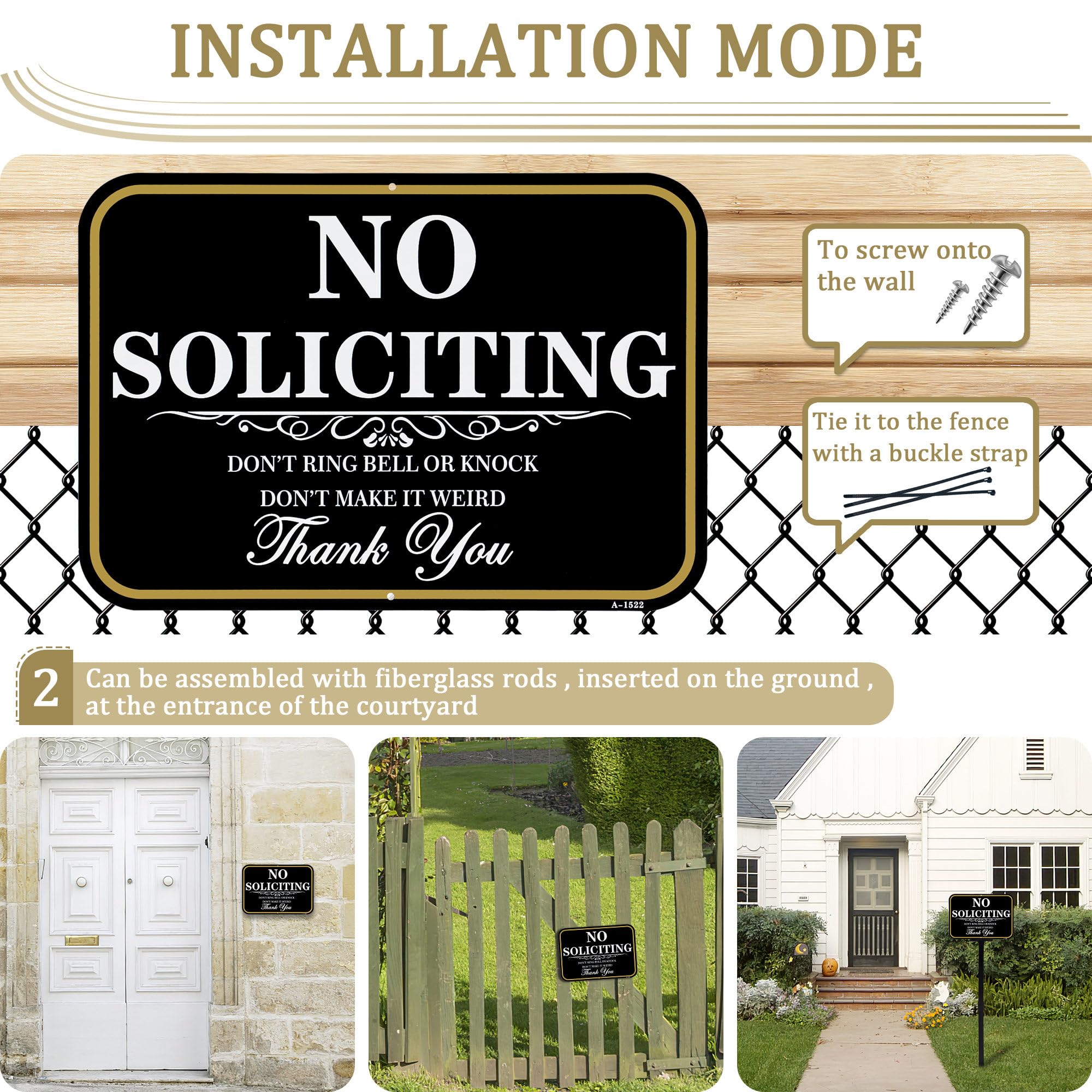 DXSIGN No Soliciting sign designed for lawn, yard, or doorway placement.