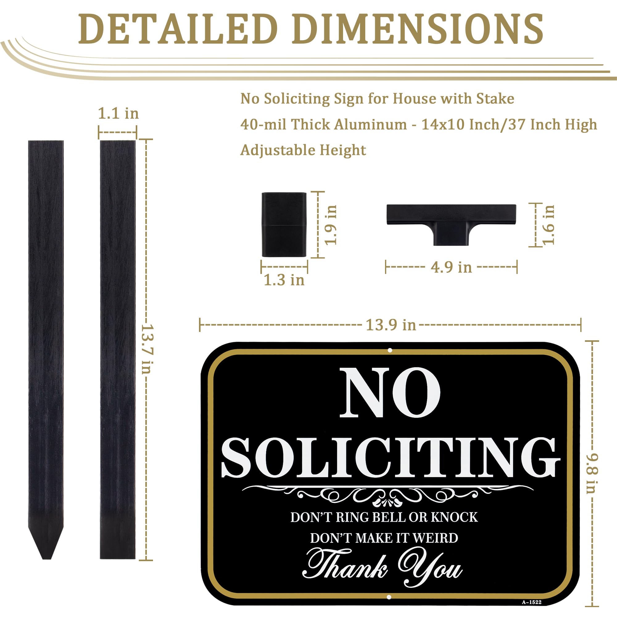 DXSIGN No Soliciting sign suitable for residential and commercial uses.