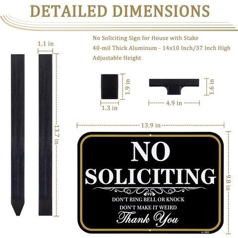 DXSIGN No Soliciting sign suitable for residential and commercial uses.