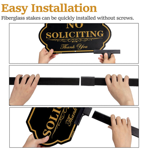 DXSIGN No Soliciting two-pack provides options for multiple placements.