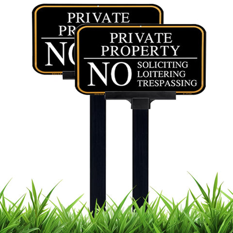DXSIGN no trespassing sign package with stake enhances privacy and property deterrence.