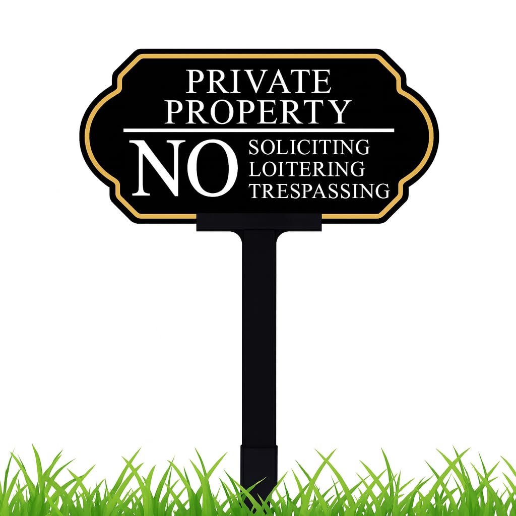 DXSIGN no trespassing sign on stake for durable outdoor privacy.