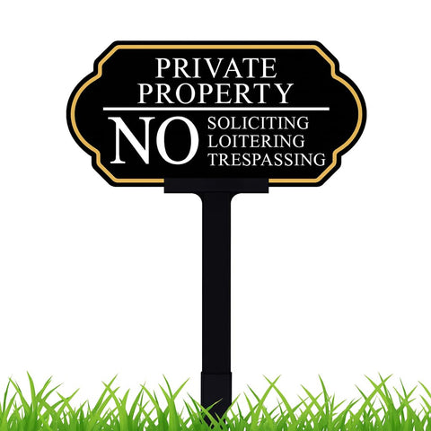 DXSIGN no trespassing sign on stake for durable outdoor privacy.
