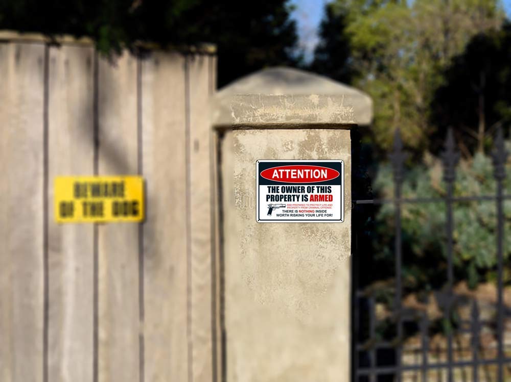 Dxsigns 2-pack security signs provide durable outdoor protection for properties.