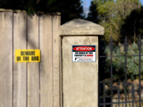 Dxsigns 2-pack security signs provide durable outdoor protection for properties.