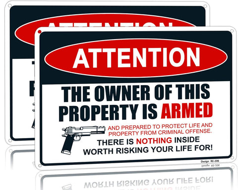 Dxsigns attention sign enhances outdoor visibility with bold red lettering.