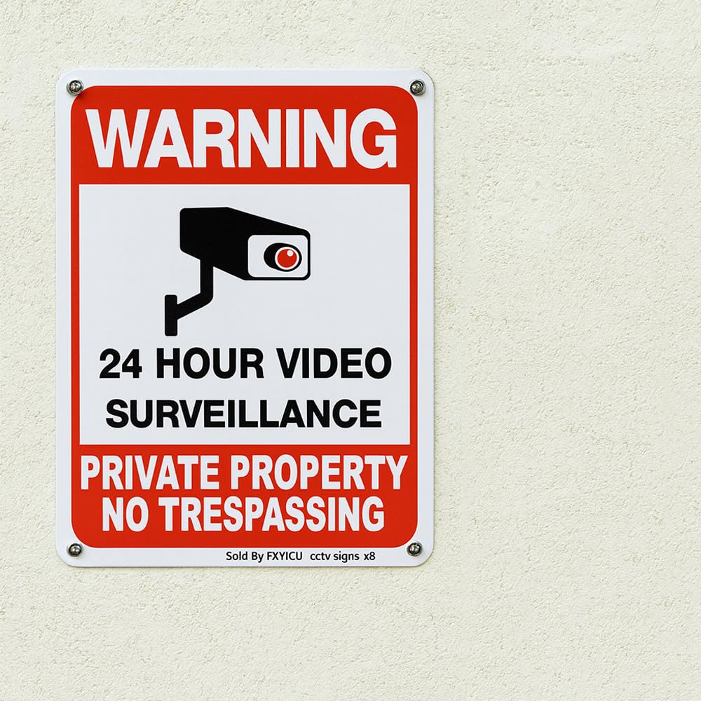 Dxyizus easy-install sign with four pre-drilled holes for mounting.