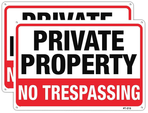 Dxyizus signs private property no trespassing sign 14x10 inches deters intruders.