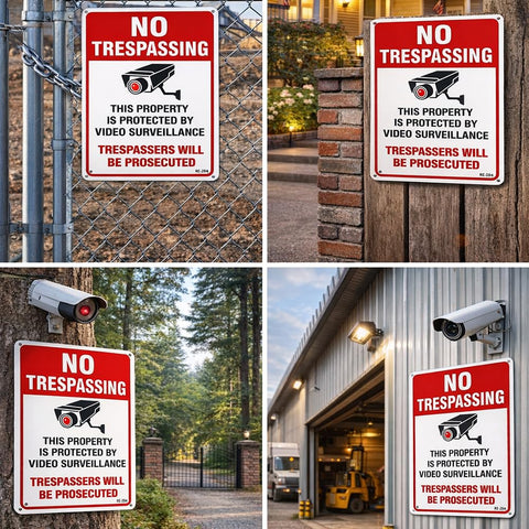 Dxyizus Signs CCTV warning sign outdoor for fence or gate visibility