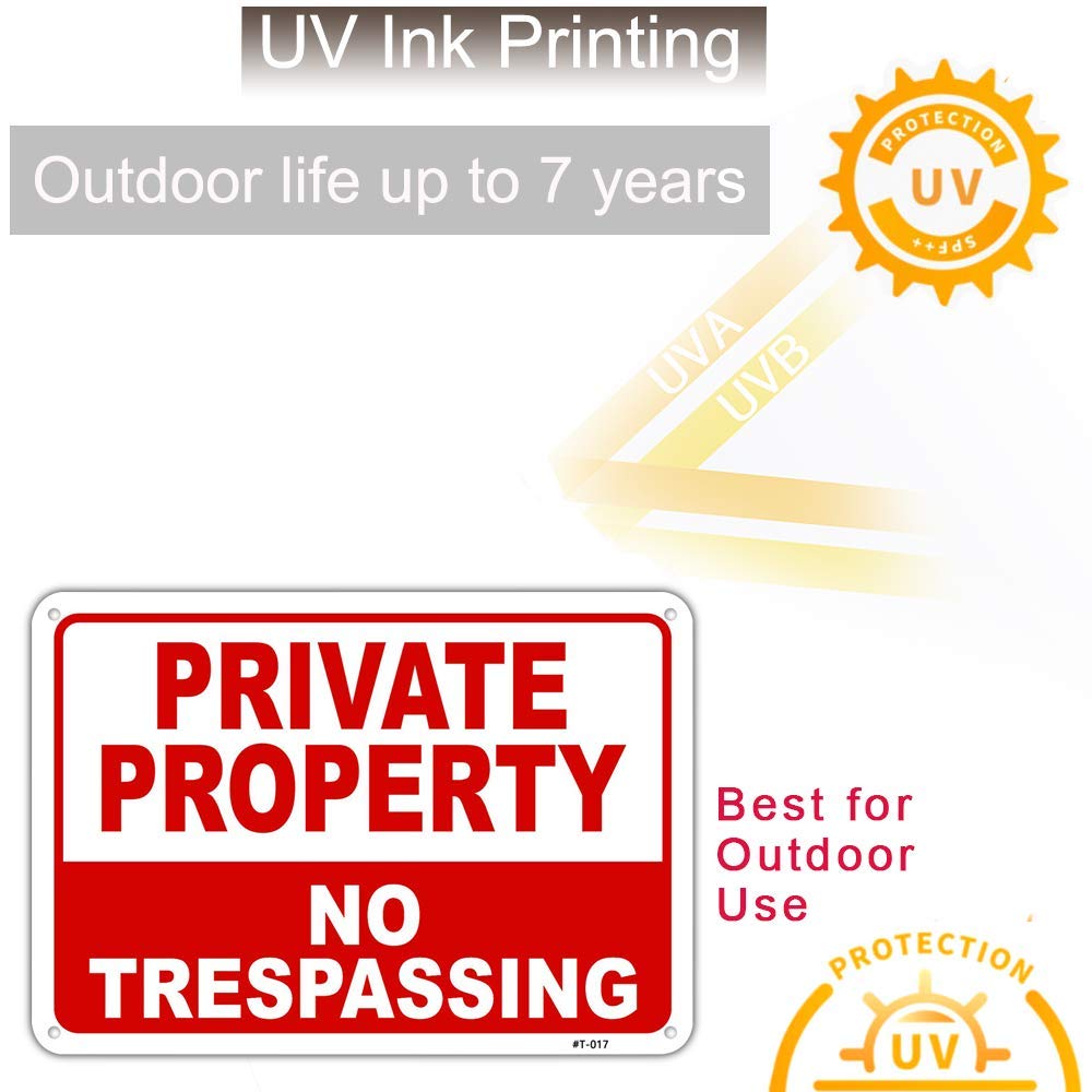 Dxyizus Signs four pre-drilled holes for simple installation on fences.