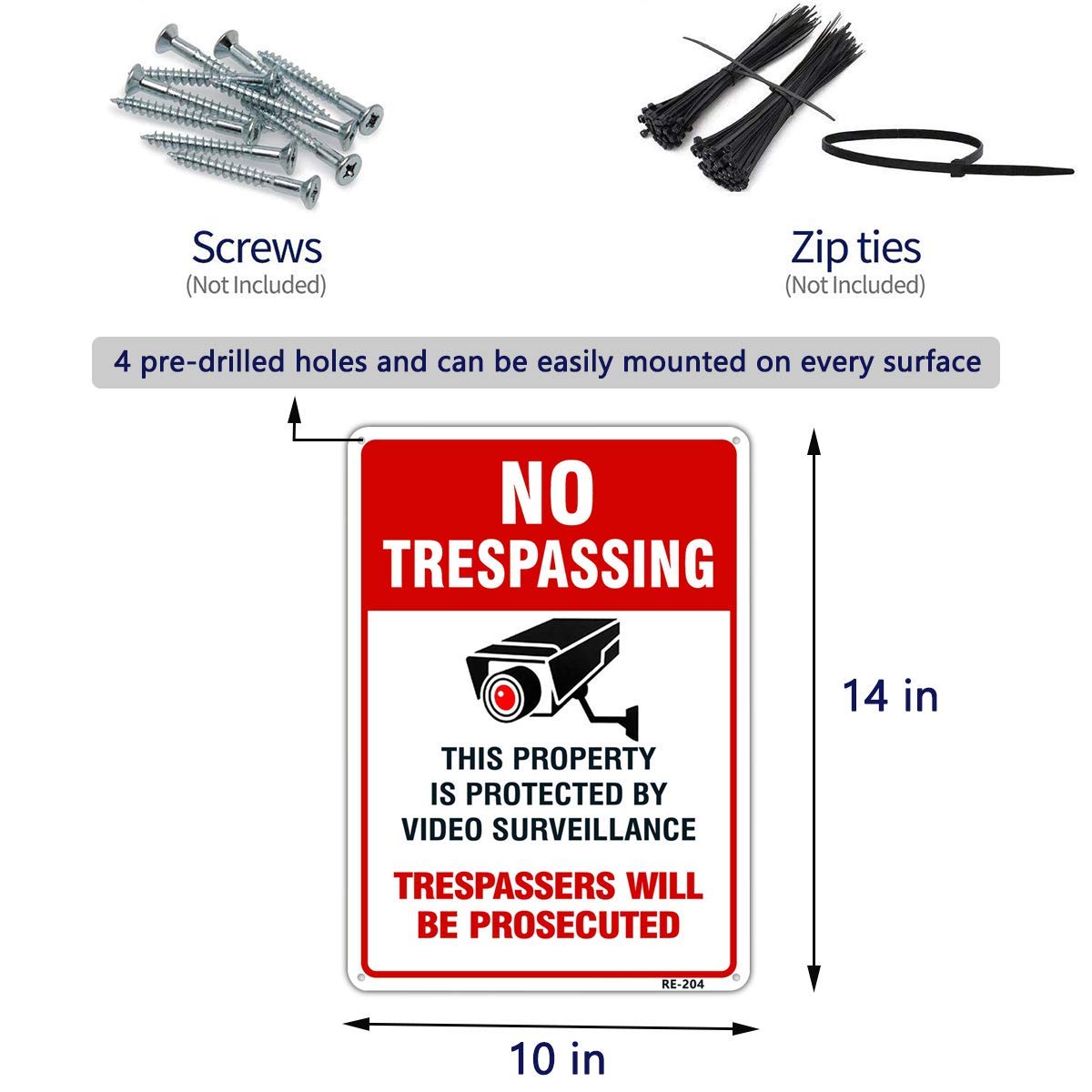 Dxyizus Signs easy mounting with four pre-drilled holes for installation