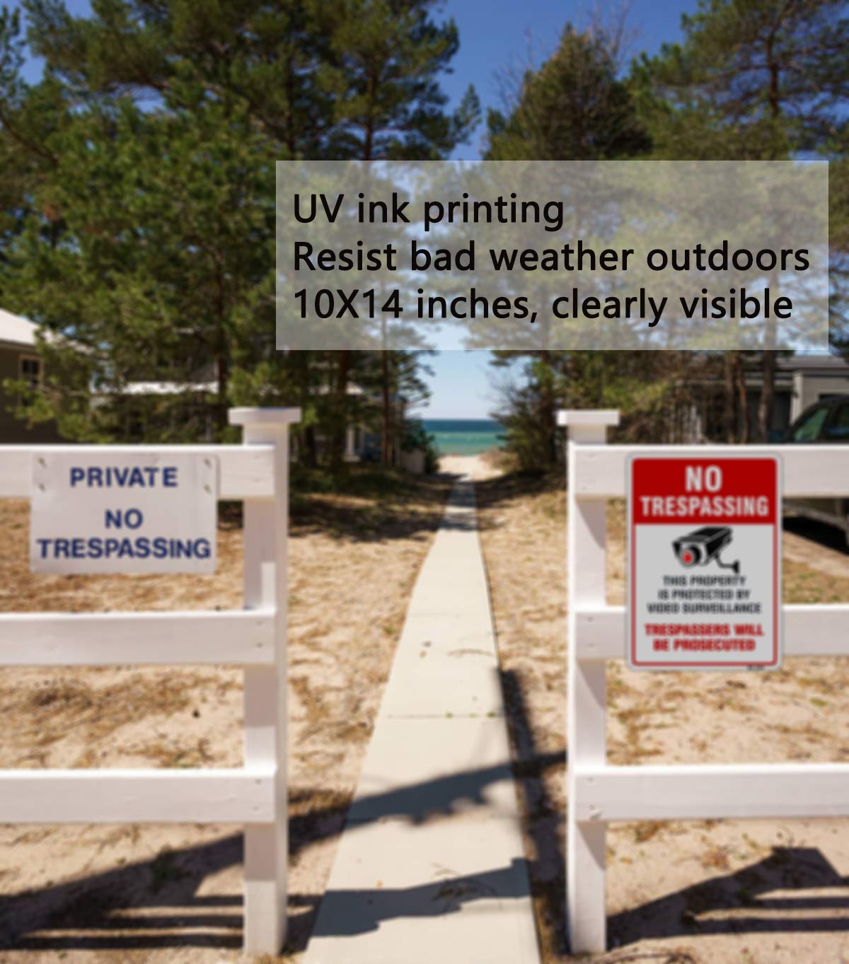 Dxyizus Signs outdoor yard fence CCTV sign for perimeter protection